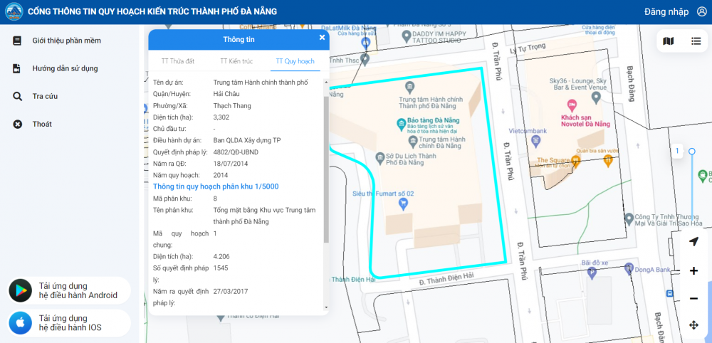 Đà Nẵng cung cấp trực tuyến thông tin quy hoạch kiến trúc thành phố