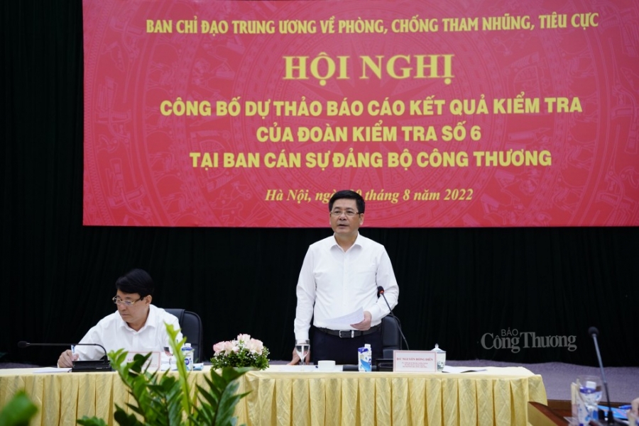 Đoàn Kiểm tra số 6 của Ban Chỉ đạo Trung ương về phòng, chống tham nhũng, tiêu cực làm việc với Bộ Công Thương