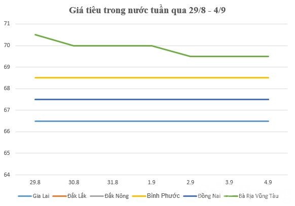 Giá tiêu hôm nay và tổng kết tuần 28/8 – 4/9: Giảm 1.000 đồng/kg, thị trường giao dịch chậm