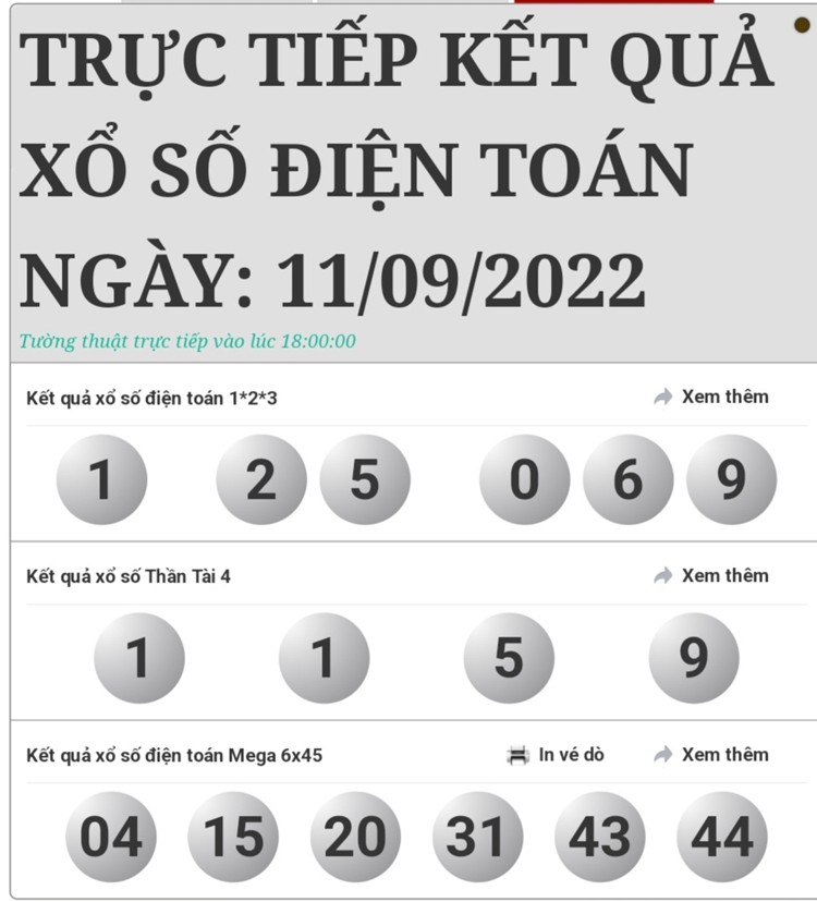 Kết quả xổ số hôm nay 11/9: Xổ số toàn quốc nhanh, chính xác