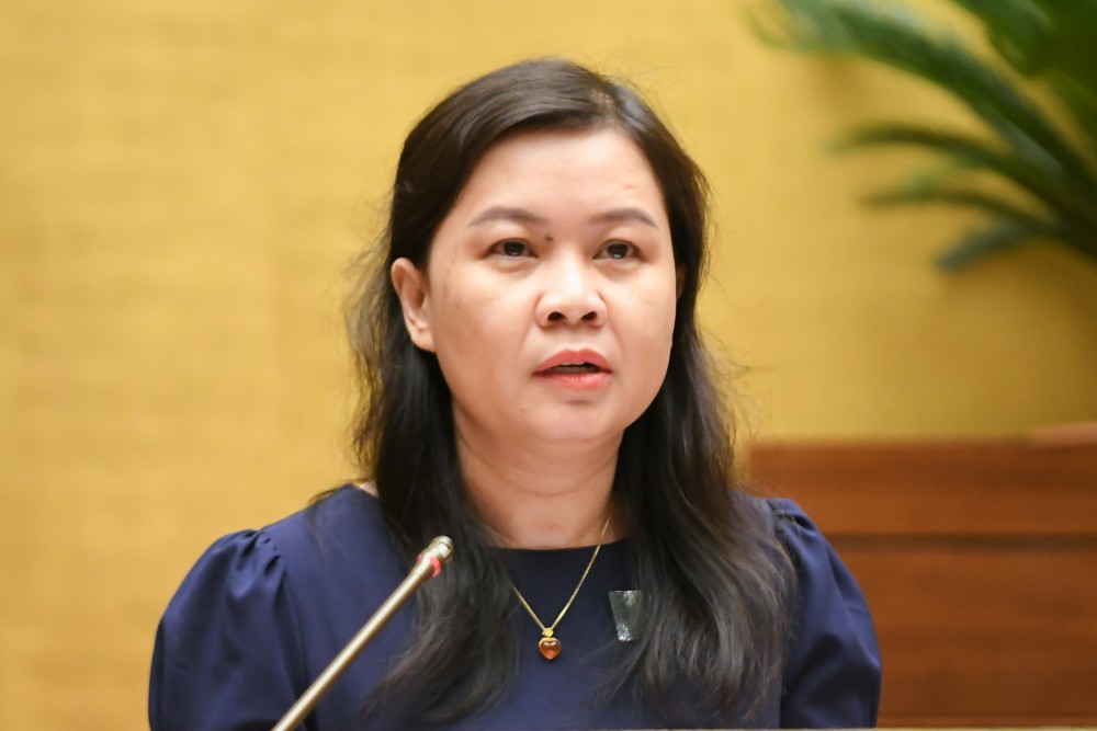 Phó Chủ nhiệm Ủy ban Pháp luật Nguyễn Phương Thủy phát biểu tại hội nghị