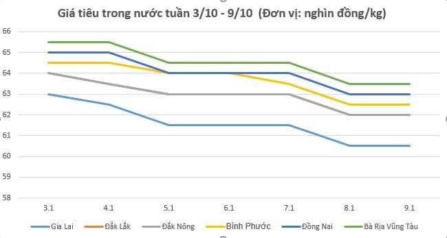 Giá tiêu hôm nay 9/10 và tổng kết tuần qua: Nội địa giảm 2.000 đồng/kg, thế giới giảm 500 USD/tấn