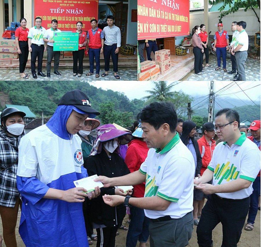 PVFCCo trao kinh phí hỗ trợ, thăm hỏi, trao quà cho các hộ gia đình chịu thiệt hại nặng do lũ quét