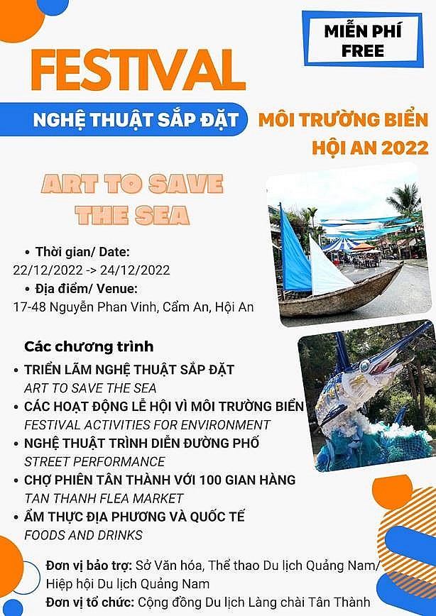 Festival Nghệ thuật sắp đặt Môi trường Biển, Hội An 2022 tại Làng Chài Tân Thành từ ngày 22/12 đến 24/12