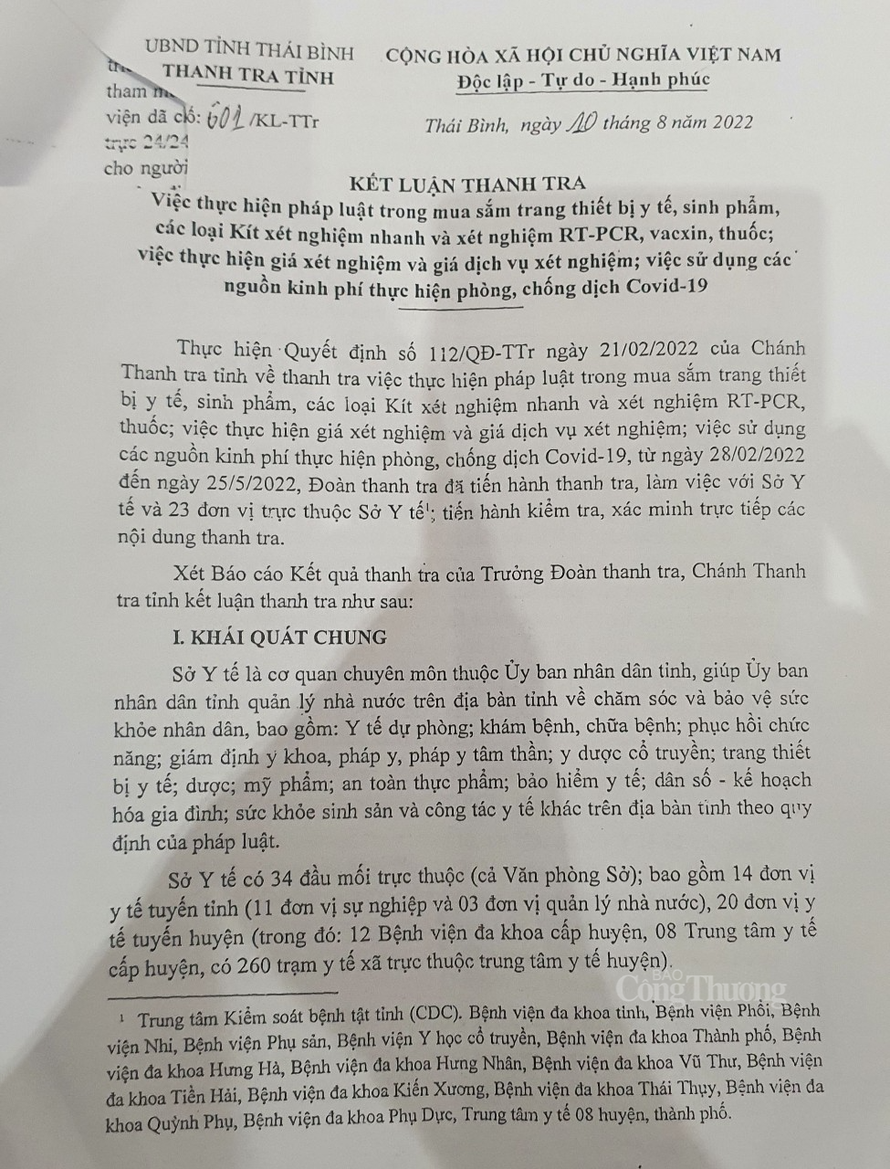 Sai phạm đấu thầu thiết bị phòng Covid