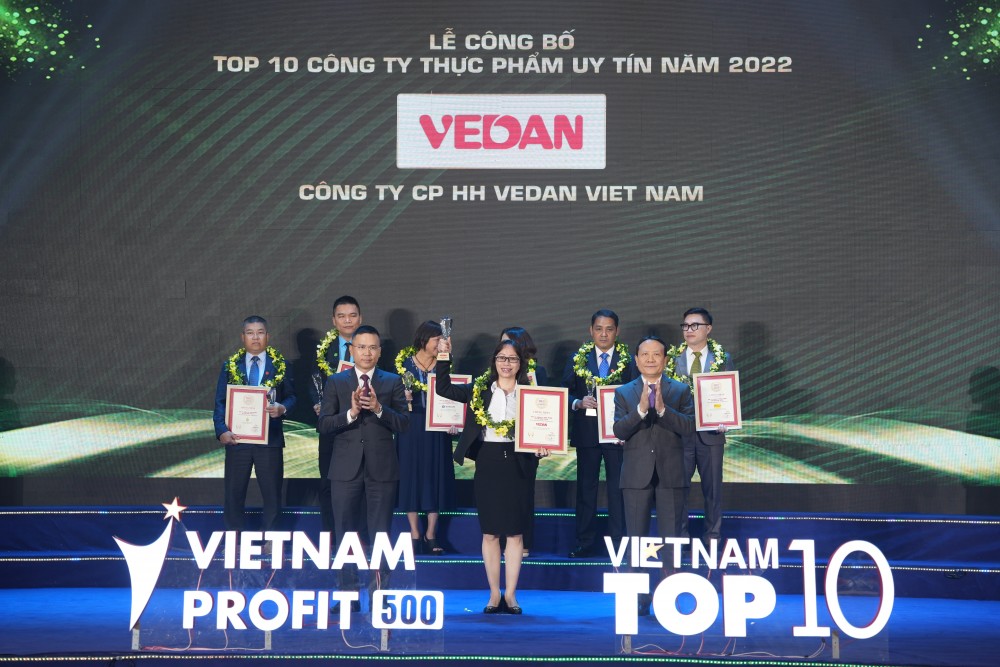 Vedan Việt Nam được vinh danh “Top 10 công ty thực phẩm uy tín năm 2022”