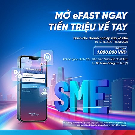 Ngân hàng VietinBank: Mở eFAST ngay, tiền triệu về tay