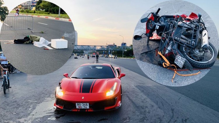 Hà Nội: Siêu xe Ferrari va chạm với xe máy khiến 1 người tử vong tại chỗ