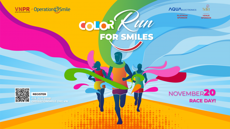 VNPR và Operation Smile Việt Nam đưa đường chạy Color Run For Smiles trở lại sau ba năm