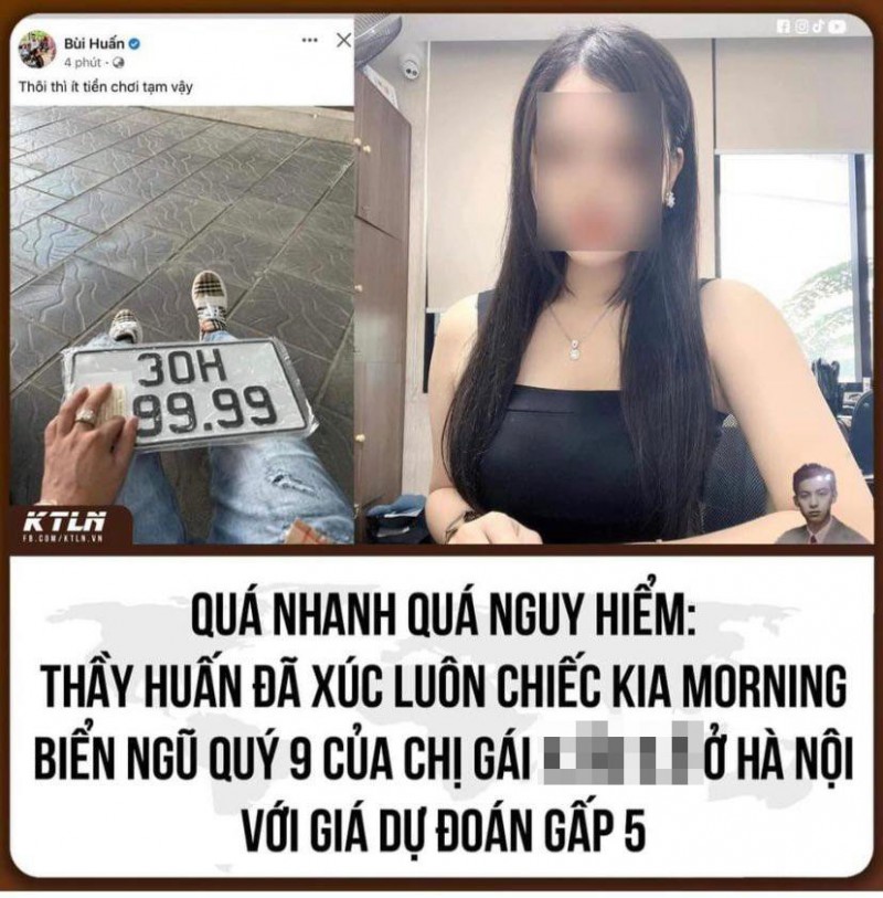 Huấn Hoa Hồng nói gì trước thông tin mua Kia Morning biển ngũ quý 9?