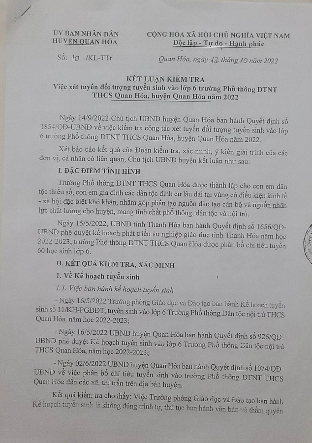 Thanh Hóa: Sẽ xử lý trách nhiệm tập thể, cá nhân liên quan vụ tuyển sinh trái quy định