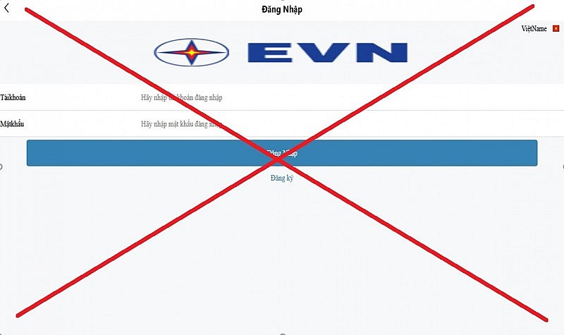 Cảnh báo tiếp tục xuất hiện trang website giả mạo EVN