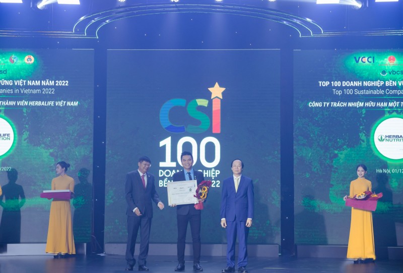 Herbalife Việt Nam được vinh danh top 100 Doanh nghiệp bền vững Việt Nam năm 2022