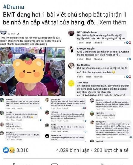 vu chau be 5 tuoi bi beu reu tren mang xa hoi gia dinh muon chu cua hang xin loi cong khai