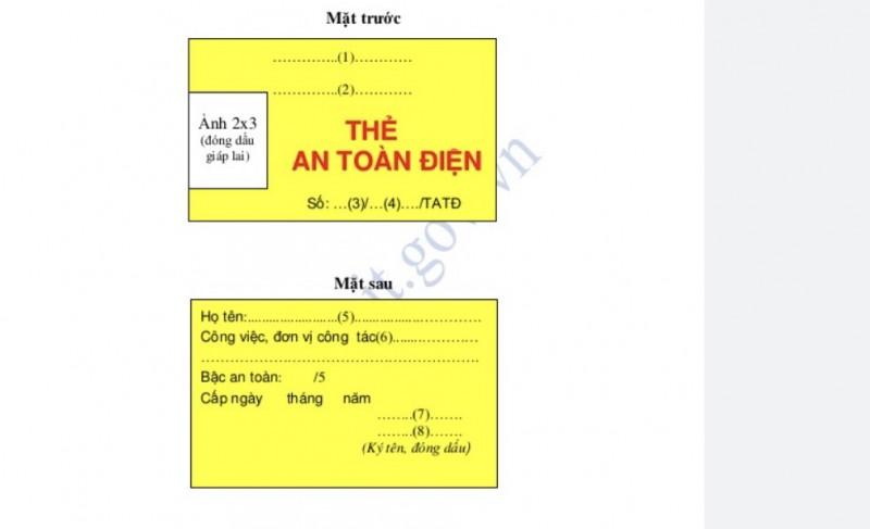 Những đối tượng nào được cấp thẻ an toàn điện?