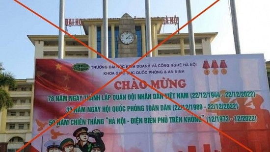 Tạm đình chỉ công tác 2 cá nhân trong vụ pano có quốc kỳ nước ngoài