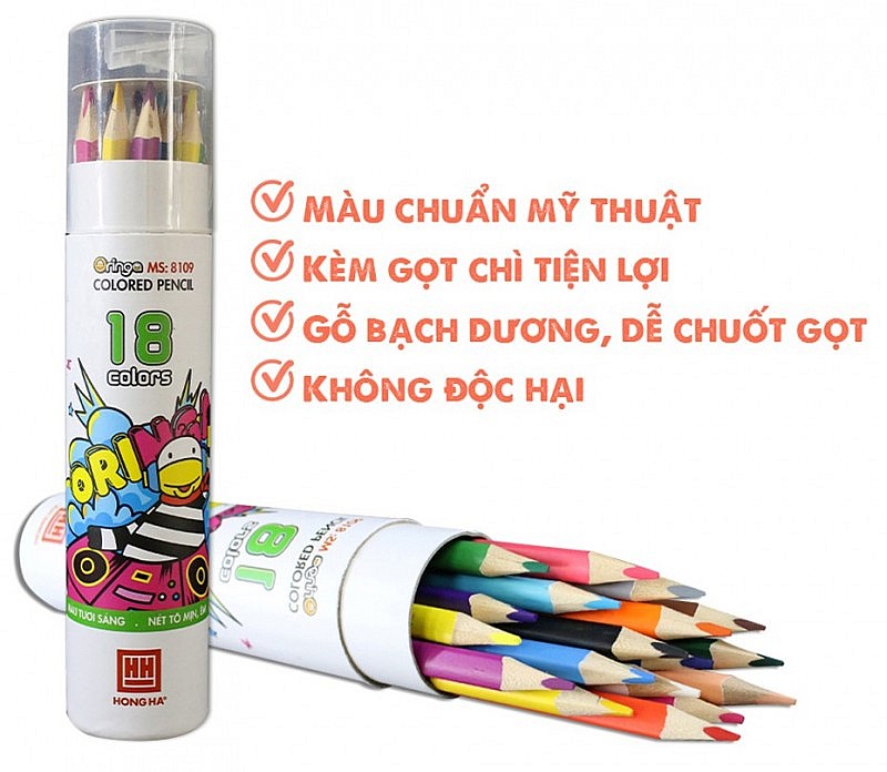 Bút chì màu Hồng Hà Oringa với nhiều tính năng tiện dụng