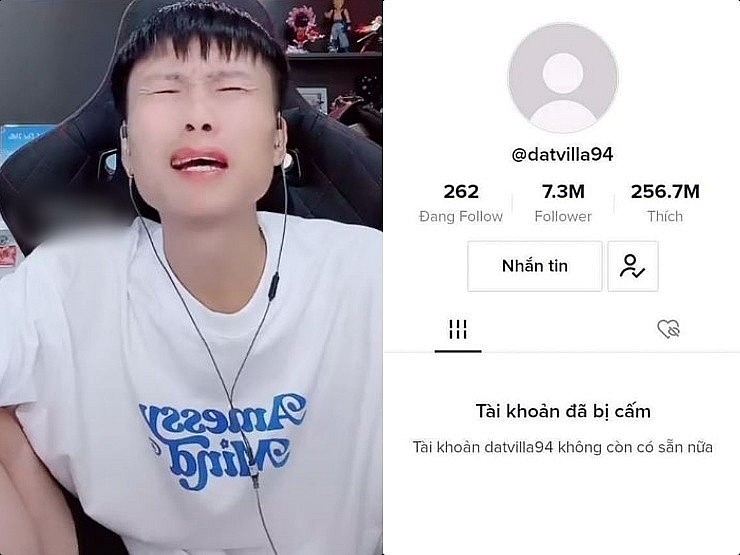 Kênh TikTok 7,3 triệu lượt theo dõi của Đạt Villa bỗng 'bay màu'