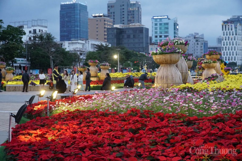 Thời tiết đẹp, người dân nô nức check in đường hoa Xuân Đà Nẵng