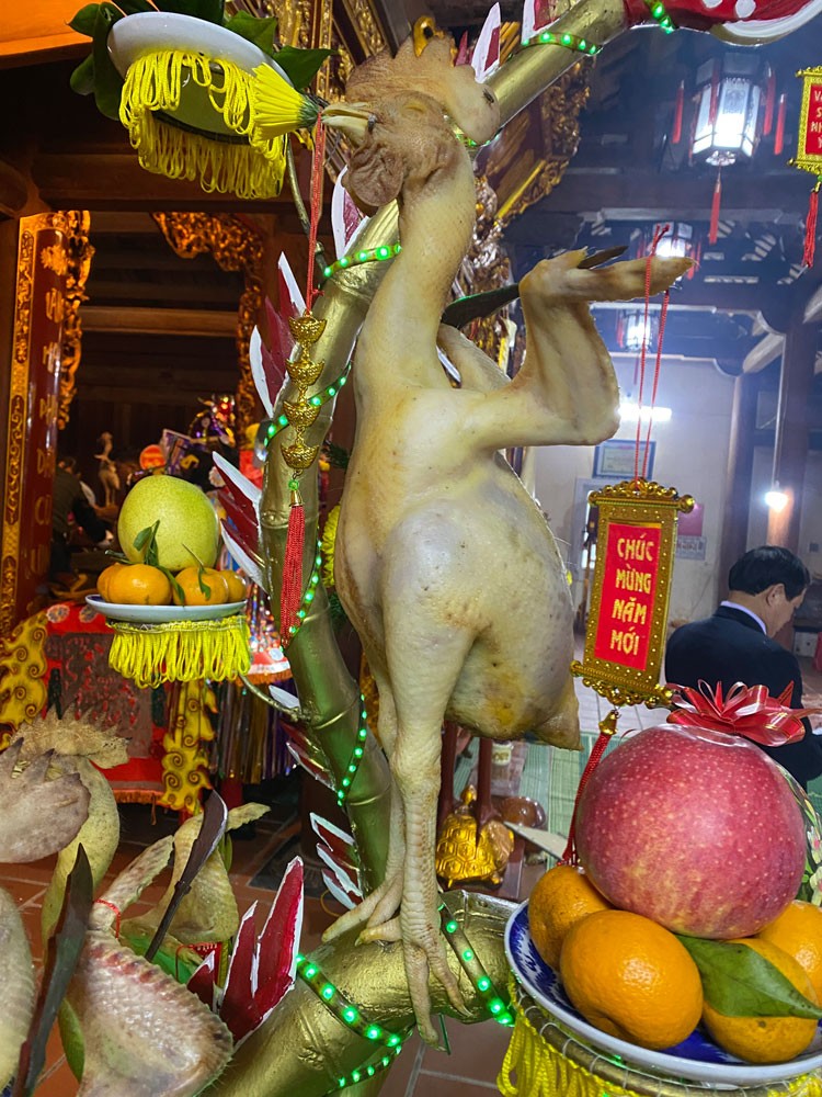 Độc đáo hàng trăm cỗ gà bay rồng, phượng cung tiến ngày giỗ vua Mai Hắc Đế Độc đáo hàng trăm cỗ gà bay rồng, phượng cung tiến ngày giỗ vua Mai Hắc Đế
