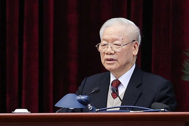 Nhân dịp Xuân mới Quý Mão 2023, Tổng Bí thư Nguyễn Phú Trọng chúc các đồng chí nguyên lãnh đạo Đảng, Nhà nước và gia đình mạnh khoẻ, hạnh phúc, an khang, thịnh vượng và tiếp tục có những đóng góp quý báu cho Đảng, cho Nhân dân, cho đất nước và là chỗ dựa vững chắc của Đảng, Nhà nước ta - Ảnh: VGP/Nhật Bắc