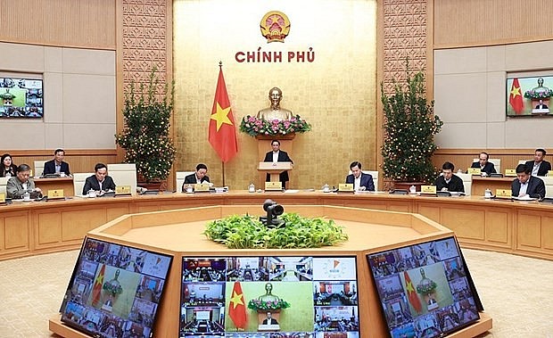 Thủ tướng Phạm Minh Chính chủ trì Phiên họp Chính phủ thường kỳ tháng 1 năm 2023. (Ảnh: Dương Giang/TTXVN)