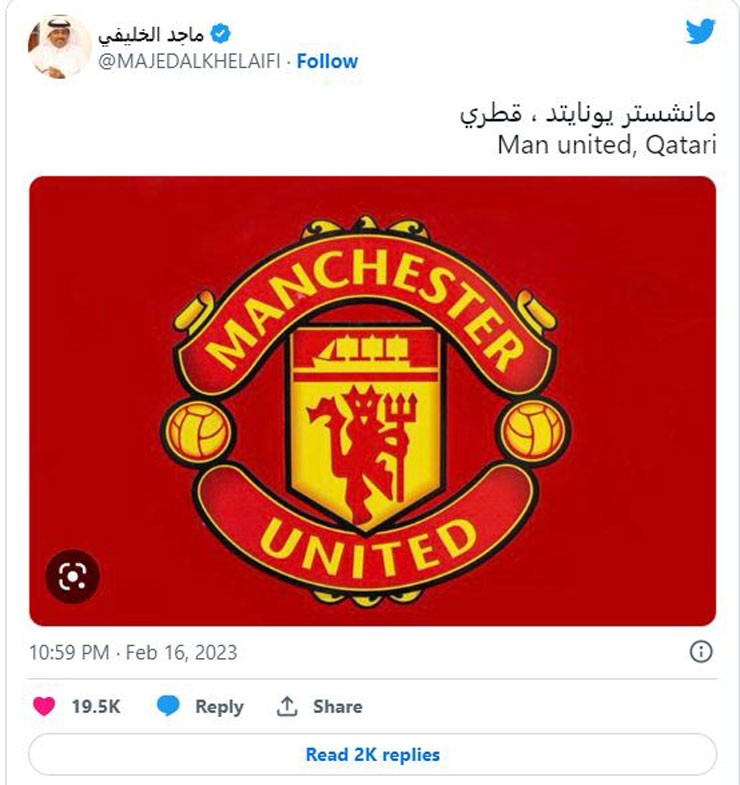 Cổ phiếu Man United bất ngờ biến động mạnh trước tin đồn “đã thuộc về Qatar”