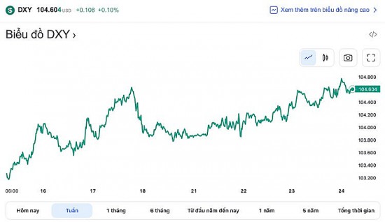 Tỷ giá USD hôm nay 24/2: Đồng Đô la tăng khiêm tốn, duy trì trên mốc 104 điểm