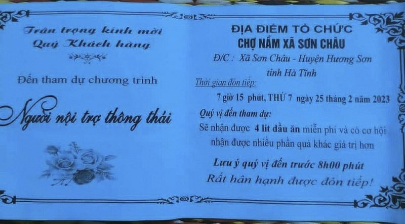 Cảnh giác “chiêu trò” mời người dân nhận “4 lít dầu ăn miễn phí