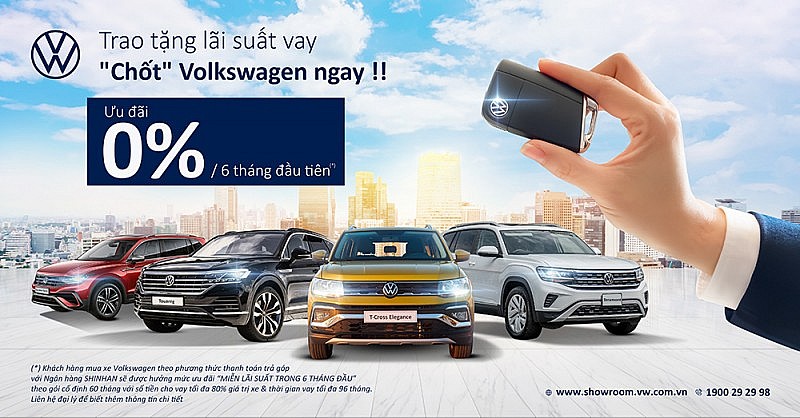 Volkswagen Việt Nam ưu đãi lãi suất 0% trong 6 tháng đầu cho khách mua xe