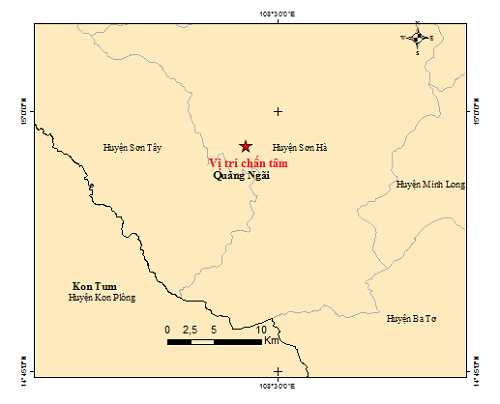 Lại liên tiếp xảy ra động đất tại tỉnh Kon Tum và Quảng Ngãi