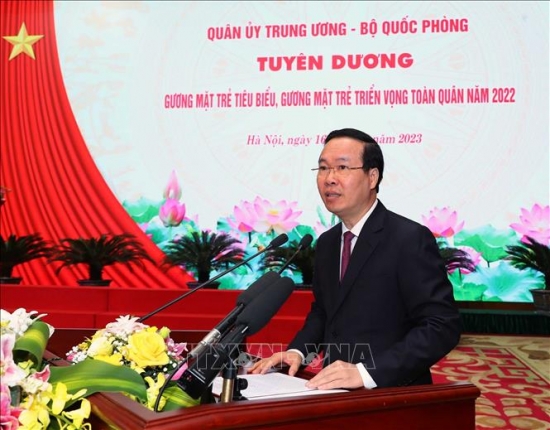 Chủ tịch nước dự lễ tuyên dương Gương mặt trẻ tiêu biểu toàn quân 2022