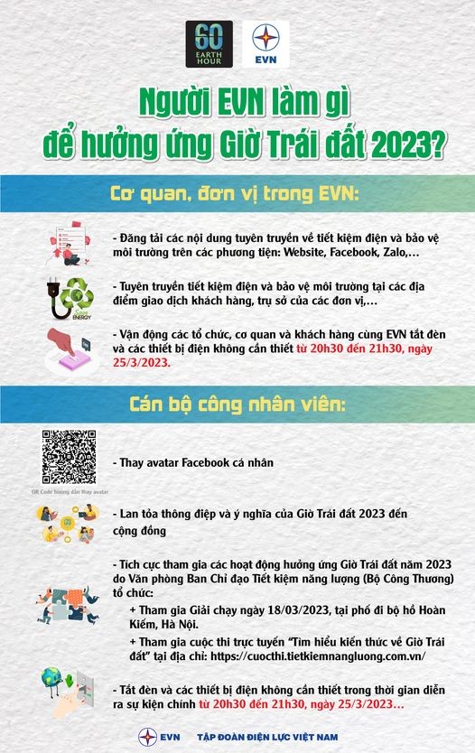 EVN ứng dụng chuyển đổi số trong truyền thông Giờ Trái đất 2023