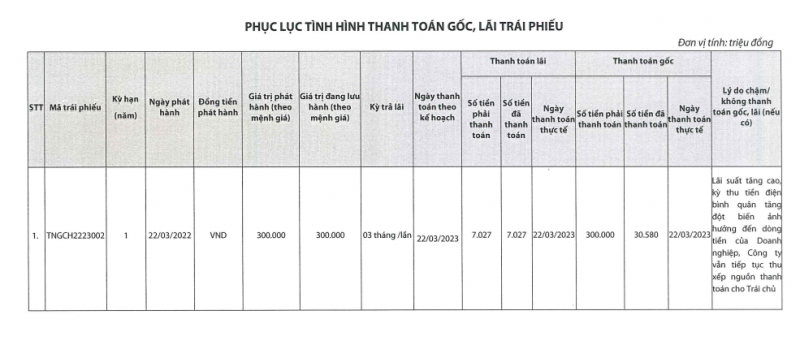 Trung Nam Group liên tiếp chậm thanh toán nợ trái phiếu