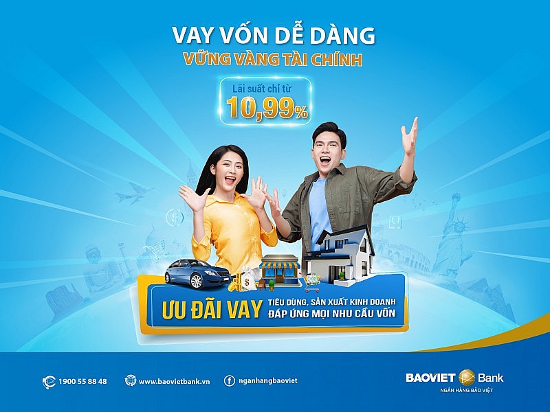 BAOVIET Bank ưu đãi vay sản xuất kinh doanh, tiêu dùng