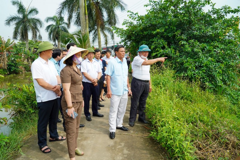 Chủ tịch UBND thành phố Nguyễn Văn Tùng cùng các ngành chức năng và địa phương kiểm tra thực địa trên tuyến