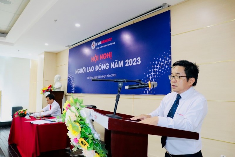 Ông Lê Đình Bản - Giám đốc Công ty phát biểu tại Hội nghị