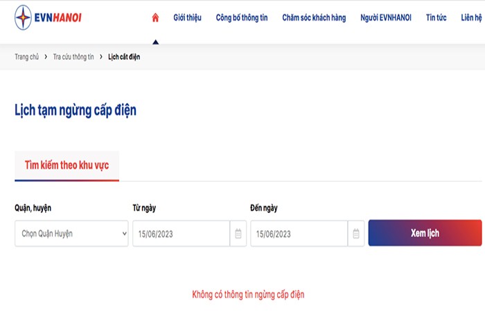 Công ty Điện lực thành phố Hà Nội thông báo không có lịch cắt điện vào ngày mai 15/6