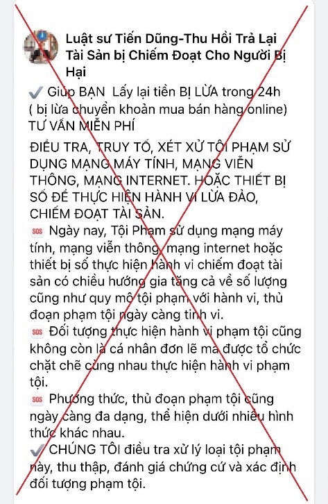 Công an Hà Nội ra cảnh báo về thủ đoạn giả danh luật sư hỗ trợ thu hồi tiền