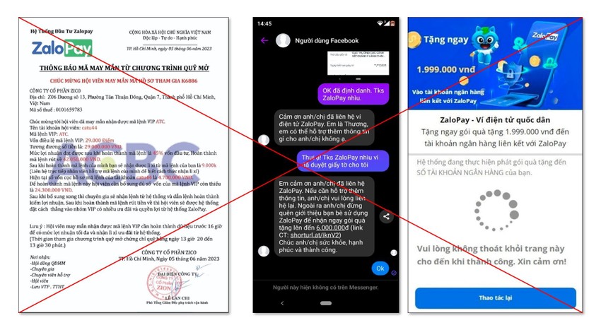 ZaloPay cảnh báo chiêu trò lợi dụng uy tín ví điện tử để lừa đảo người dùng ảnh 1
