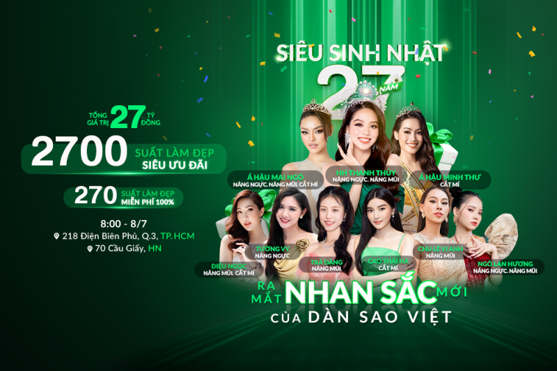 Thẩm mỹ Thu Cúc tặng 2.700 suất làm đẹp siêu ưu đãi trị giá 27 tỷ