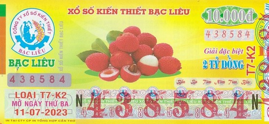 XSBL 11/7 - Kết quả xổ số Bạc Liêu hôm nay ngày 11/7/2023 – KQXSBL thứ ba ngày 11 tháng 7