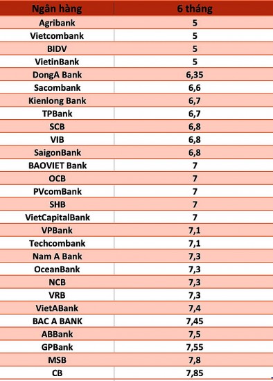 Lãi suất ngân hàng hôm nay ngày 12/7/2023: Kỳ hạn 6 tháng ngân hàng nào cao nhất?