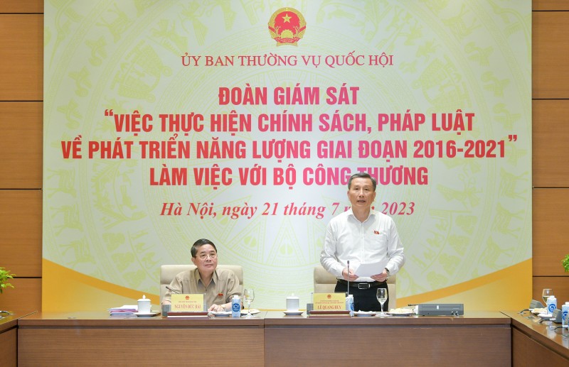 Đoàn Giám sát của Quốc hội làm việc với Bộ Công Thương về thực hiện chính sách, pháp luật ngành năng lượng