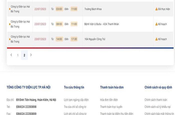 Lịch cắt điện Hà Nội hôm nay ngày 23/7/2023: Cắt điện nhiều quận trung tâm Hà Nội?