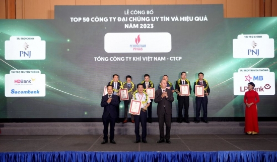 PV GAS được vinh danh trong Lễ Công bố Top 50 công ty đại chúng uy tín và hiệu quả năm 2023