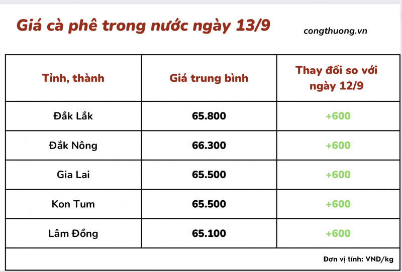 Giá cà phê mới nhất ngày 13/9/2023: Thị trường trong nước tăng trở lại