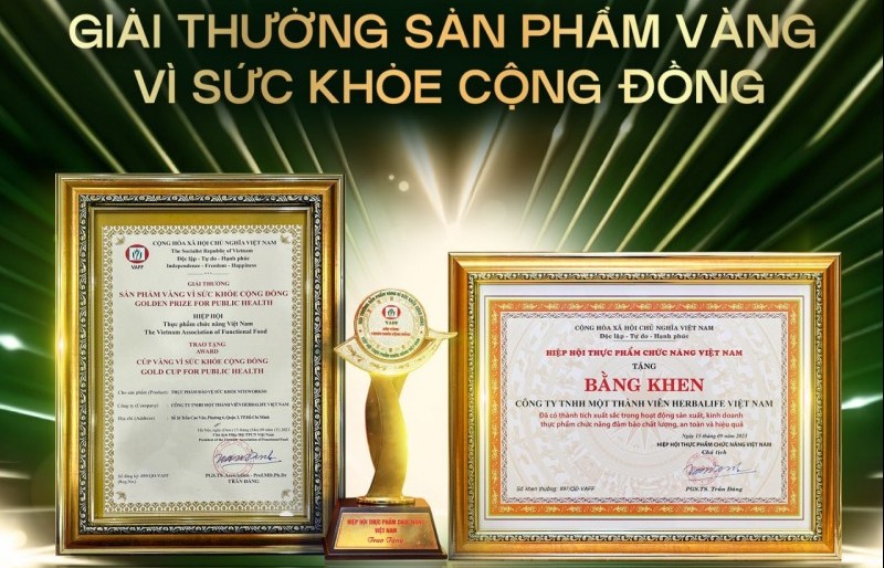 Herbalife Việt Nam đạt giải thưởng “Sản phẩm vàng vì sức khỏe cộng đồng năm 2023”