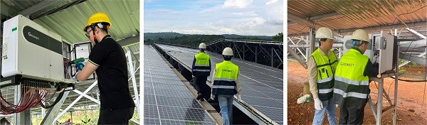 Các kĩ sư Growatt hỗ trợ công tác bảo trì tại hiện trường