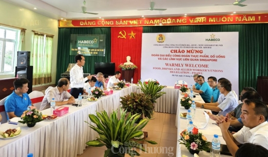 cong doan thuc pham do uong singapore tham lam viec voi cong doan cong ty cp bia ha noi kim bai